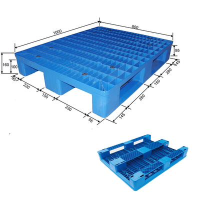 پالت پلاستیکی قابل انباشته شدن 1000x800 مقاوم در برابر رطوبت HDPE برای پزشکی