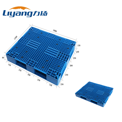 پالت های چهار طرفه HDPE پالت های پلاستیکی قابل قفسه 1200 میلی متر × 1000 میلی متر × 150 میلی متر