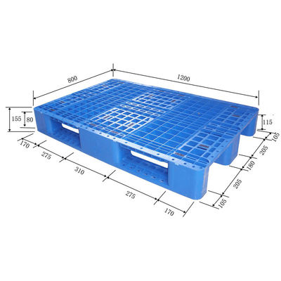 پالت یورو پلاستیکی تقویت شده فولادی قفسه ای Hdpe بادوام صنعتی سنگین